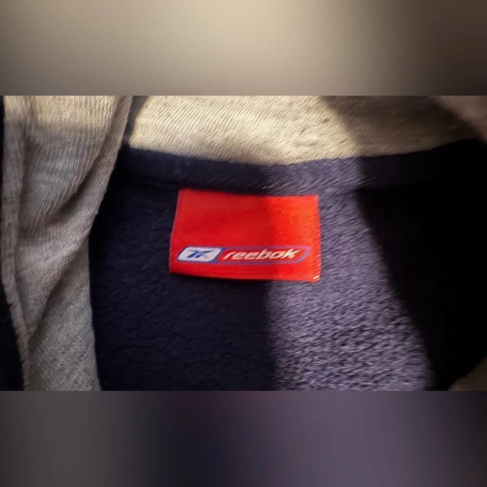 Reebok Navy Blue and Orange Denver Broncos Sweater